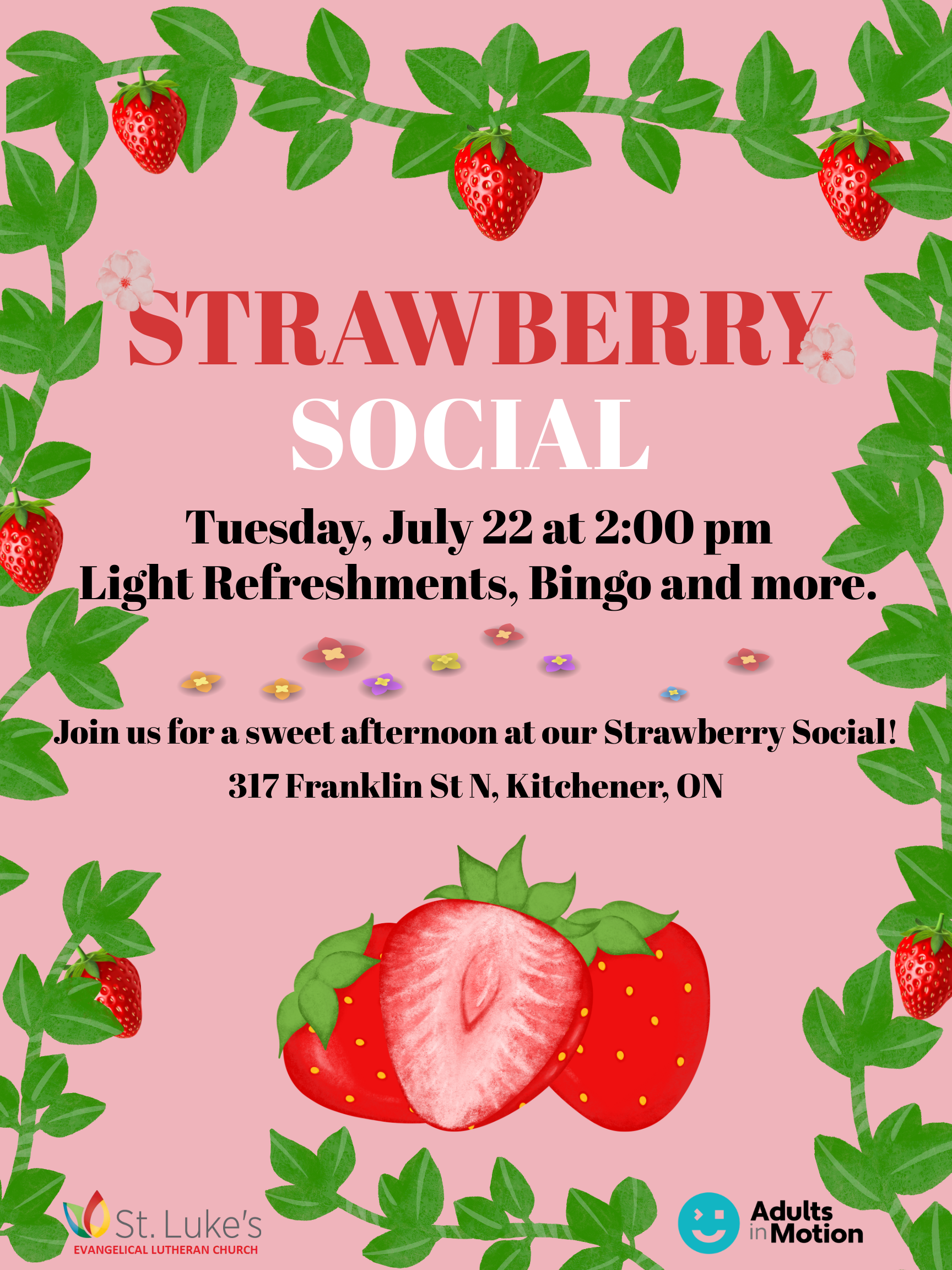 strawberry social poster