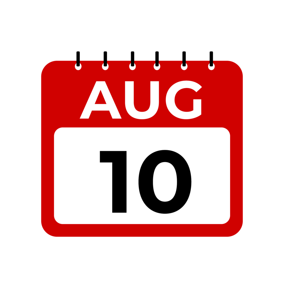 august 10 calendar reminder august 10 daily calendar icon template free png
